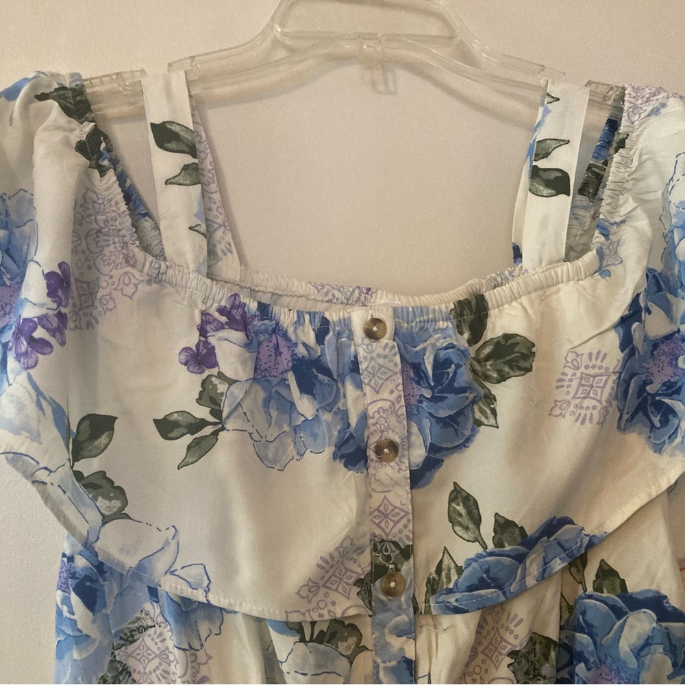 NWT Justice Blue Floral Maxi Dress size 16.
